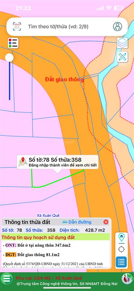 Nhà thổ cư 428m2 trục chính ấp 4, xã sông nhạn (xuân quế mới)