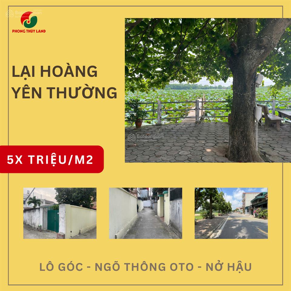 5xtr/m2 yên thườnggần vin mới111m2 lô góc nở hậumt6mđường thông oto50m ra trục oto tránh