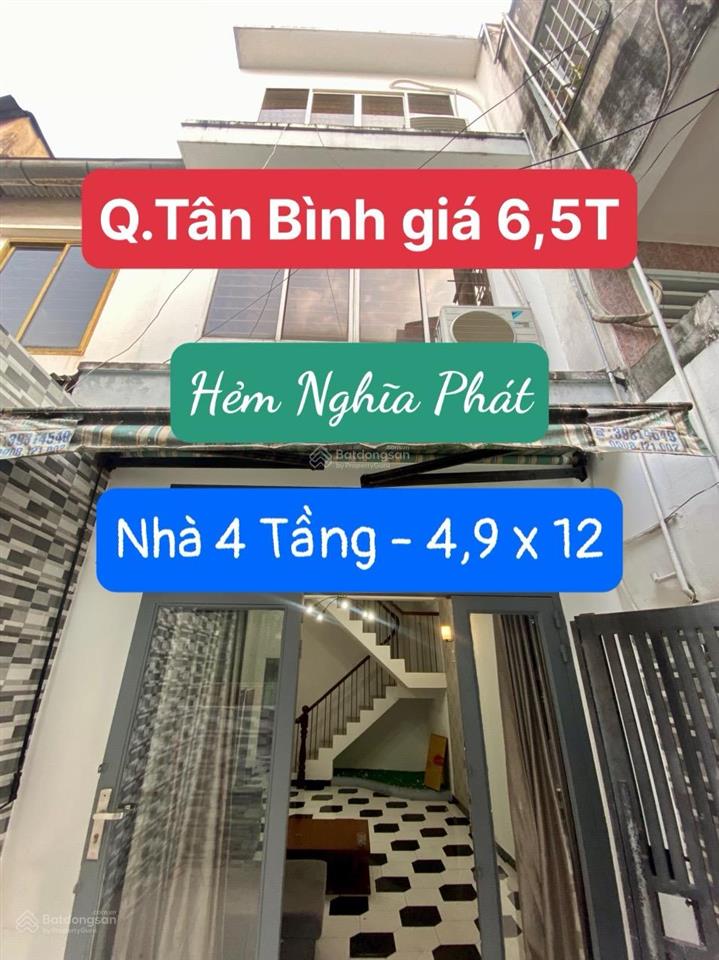 Nhà 4 tầng 4pn3wc hẻm 5m nghĩa phát giá 6,5t tl . vũ lộc phát 0934 033 ***