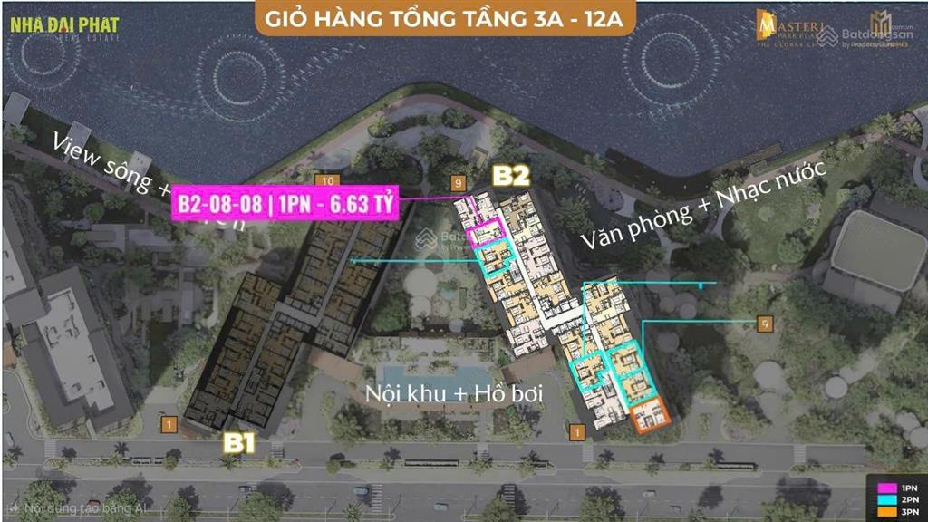 Chính chủ bán căn hộ 1pn  b2.08.08  masteri park place  ct5  the global city