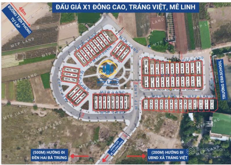 Bán đất đấu giá đông cao tráng việt mê linh trục cảnh quan sông hồng giá siêu tốt