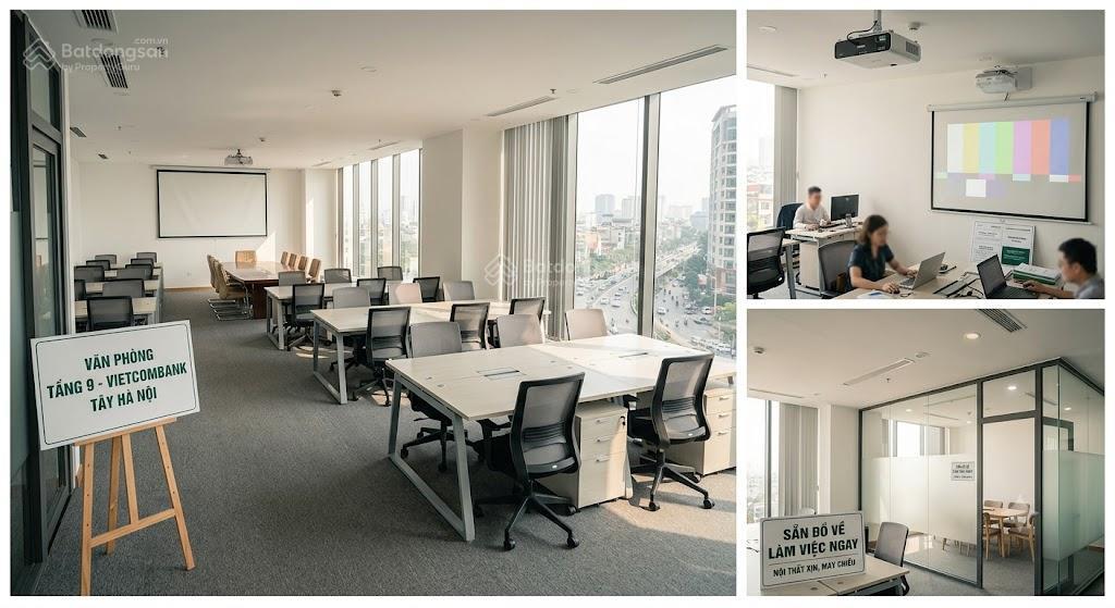 Cho thuê văn phòng full đồ về làm việc 250m 40tr tòa vietcombank tây hà nội tố hữu hà đông