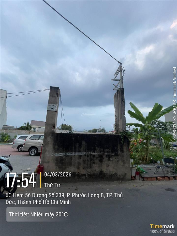 Chủ gửi đất hiện hữu 55,5m2 mới ra sổ giá 6,1 tỷ hẻm đường 339, p. phước long b, q. 9  0974 244 ***