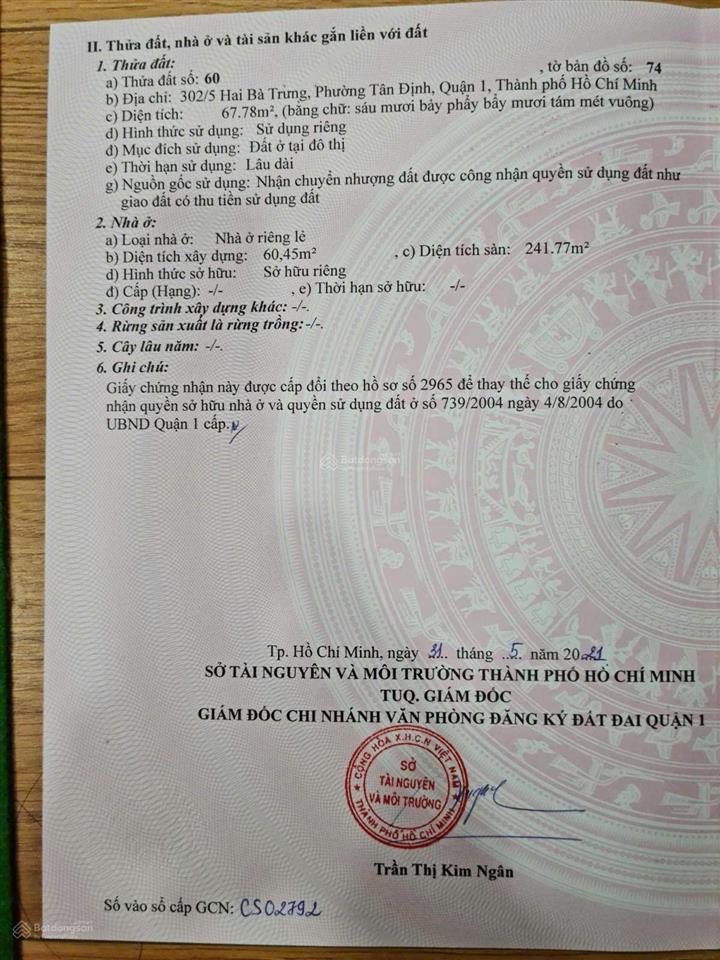 Chính chủ bán căn nhà mới, xây tâm huyết  kết cấu 4 tầng tại hai bà trưng, phường tân định