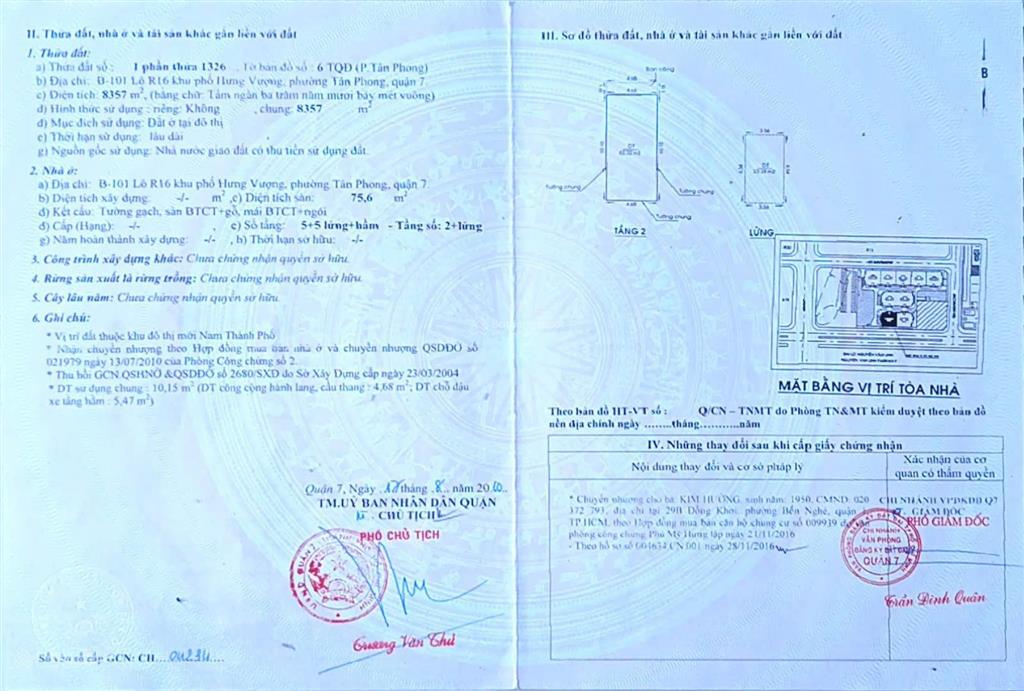 Chính chủ bán căn hộ tầng 1 chung cư hưng vượng 1, quận 7, 2 pn, full nội thất mới