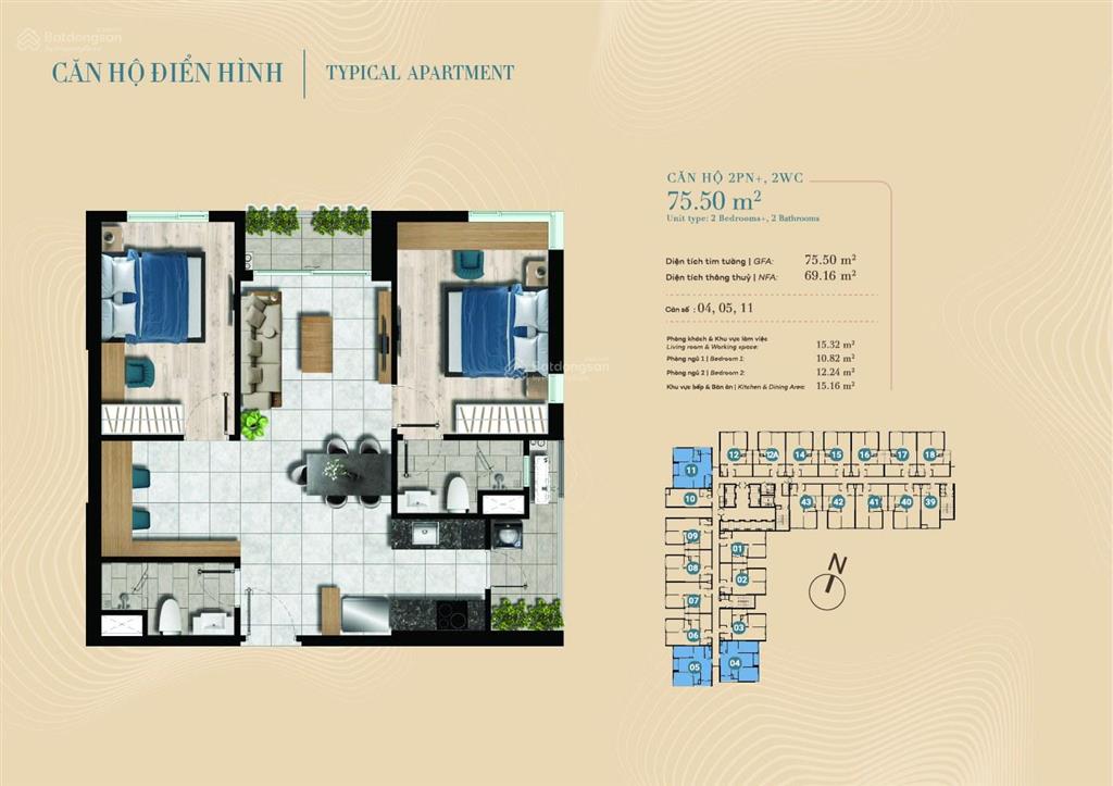 Suất nội bộ the gió căn 1pn, giá thanh toán chỉ 379tr sở hữu ngay căn hộ 1pn tại căn hộ the gió