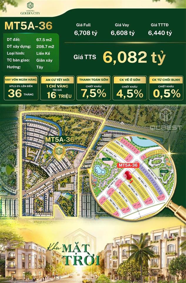 Bán căn mặt trời 67m giá chỉ 6 tỷ