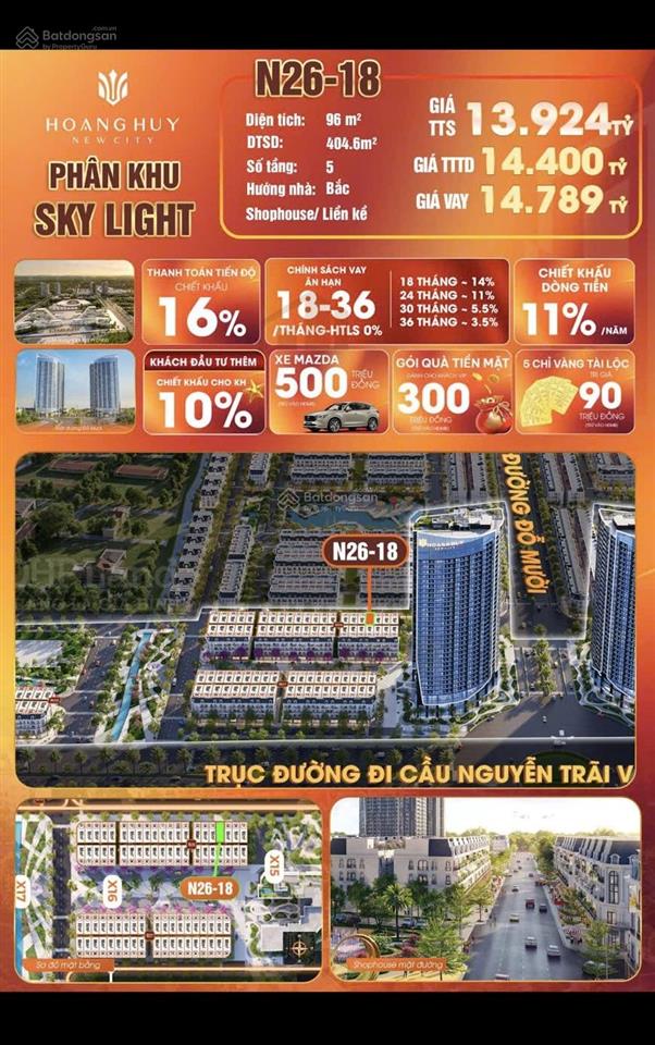 Bán căn sát chân chung cư hoàng huy new city kinh doanh tốt 96m giá chỉ 13,9 tỷ
