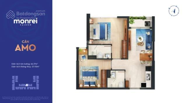 Suất ngoại giao! bán căn 2pn2wc rẻ nhất thị trường monrei saigon giá chỉ 2,530 tỷ