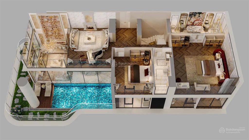 Bán duplex rộng 240m2 view sông hồng giá chỉ 7x triệu/m2, có bể bơi sân vườn riêng hiếm có hà nội