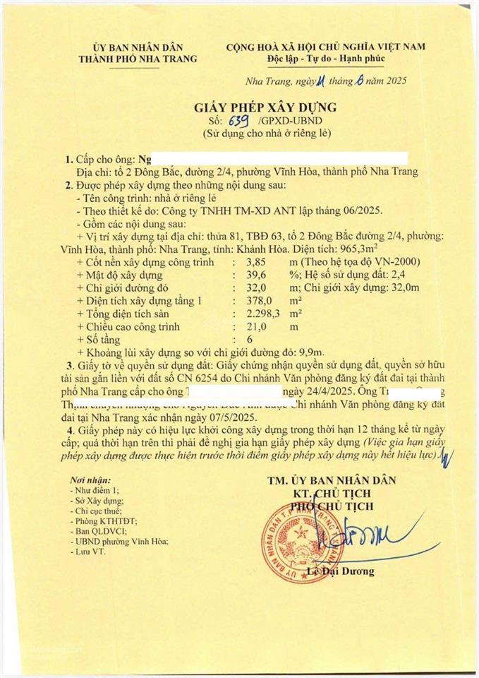 Bán đất 2 mặt tiền 2/4 bắc nha trang. cách biển hòn chồng 1km