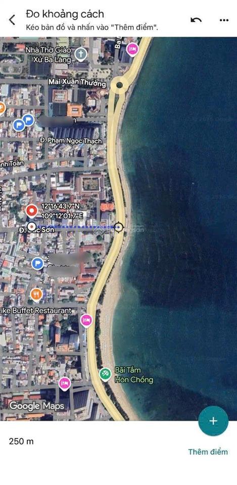 Bán đất mặt tiền bắc sơn, cách biển 250m, nha trang chỉ 128 tr/m2