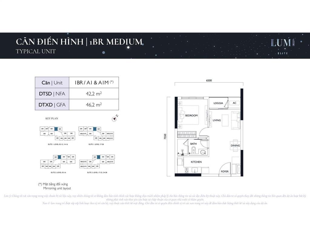 Bán căn hộ 1n diện tích 42m2 của lumi hà nội