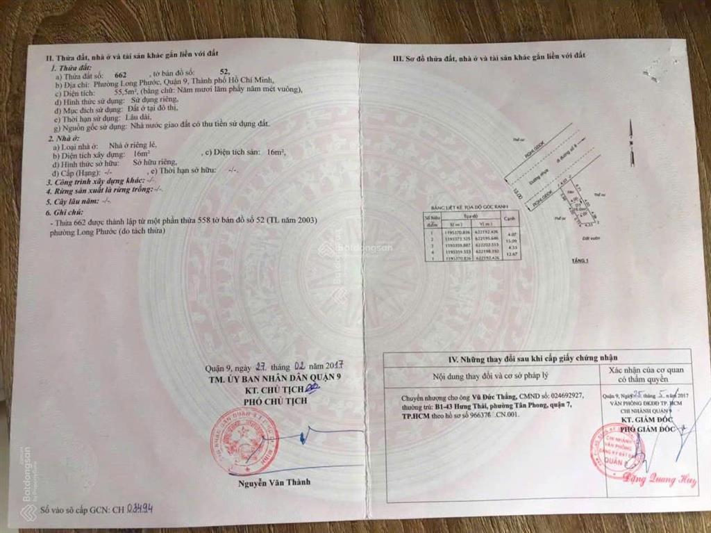 Cần bán lô m22 dự án việt nhân 1234, đường rộng 13m, long phước, q9, 2,35 tỷ, 55m2