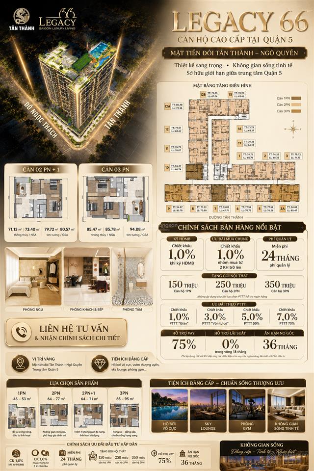 Đầy đủ căn 2pn legacy quận 5 giỏ hàng cđt  tư vấn và xem thực tế dự án 0888 909 *** (mr sỹ)