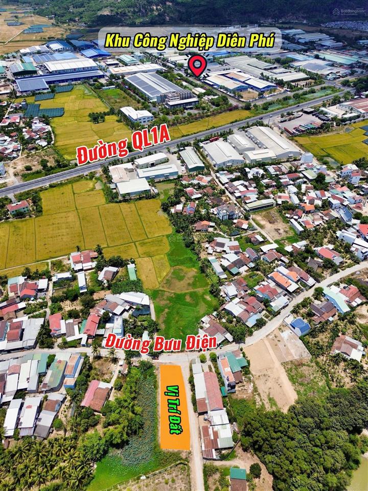 Bán lô đất full thổ mặt đường bưu điện và đường mương tháo  diên phú diên khánh giá 1 tỷ 110