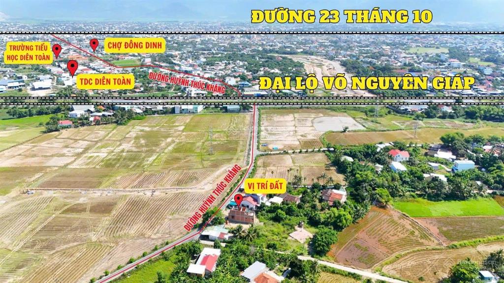 Cần bán đất mặt tiền huỳnh thúc kháng diên an diên khánh giá 2,2 tỷ