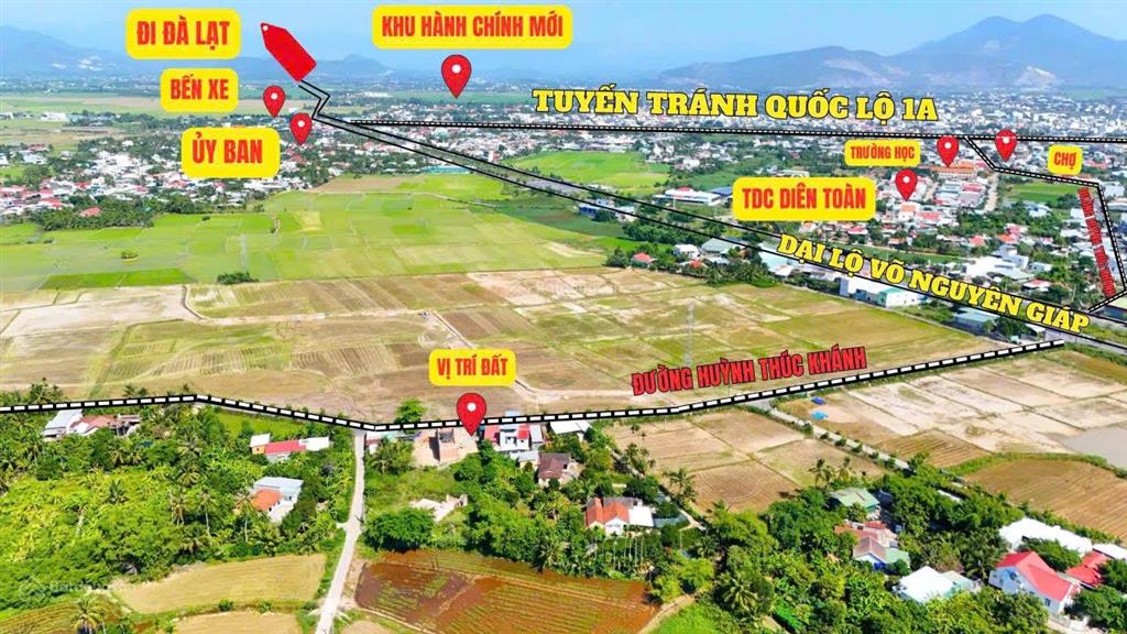 Cần bán đất mặt tiền huỳnh thúc kháng diên an diên khánh giá 2,2 tỷ