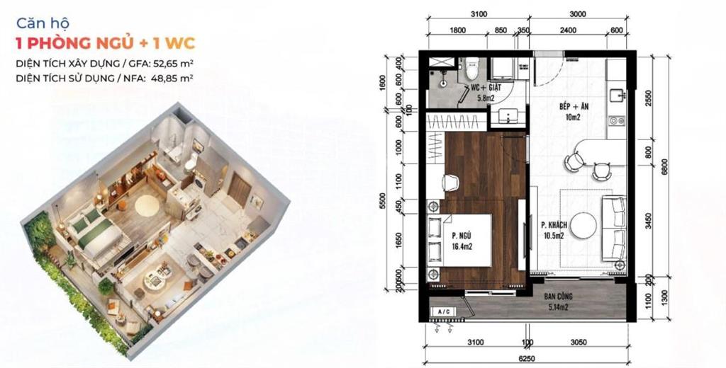 Bán căn hộ chung cư 1 pn, tầng 14 khối chung cư g2 sắp đưa vào sử dụng dự án fiato airport city
