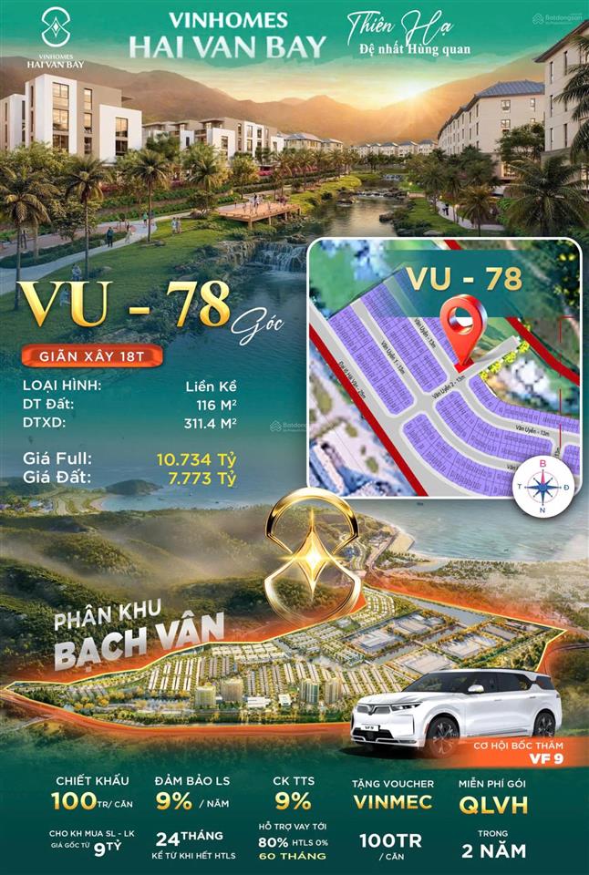 Bán suất qũy căn liền kề ven biển đẹp thuộc cđt khu đảo ngọc vinhome làng vân đà nẵng 0901 990 ***