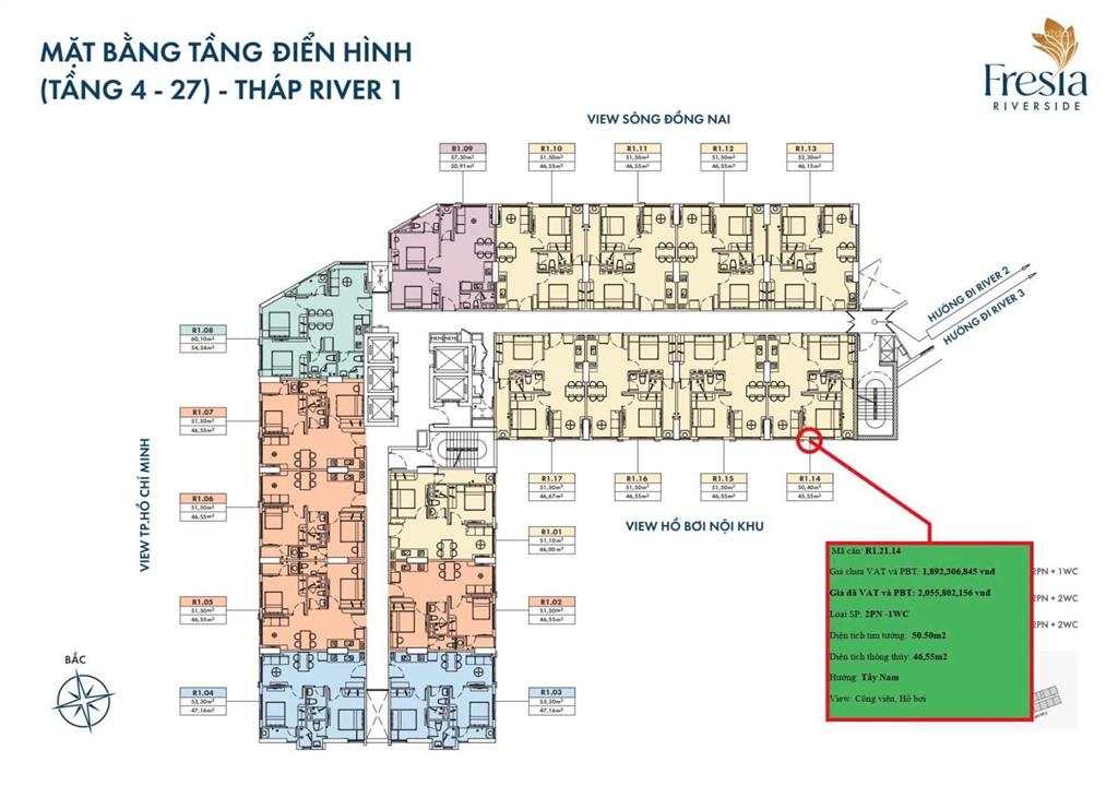 Cđt fresia riverside vừa tung ra căn góc cực hiếm giá chỉ 1.892 tỷ, hotline pkd 0911 021 ***