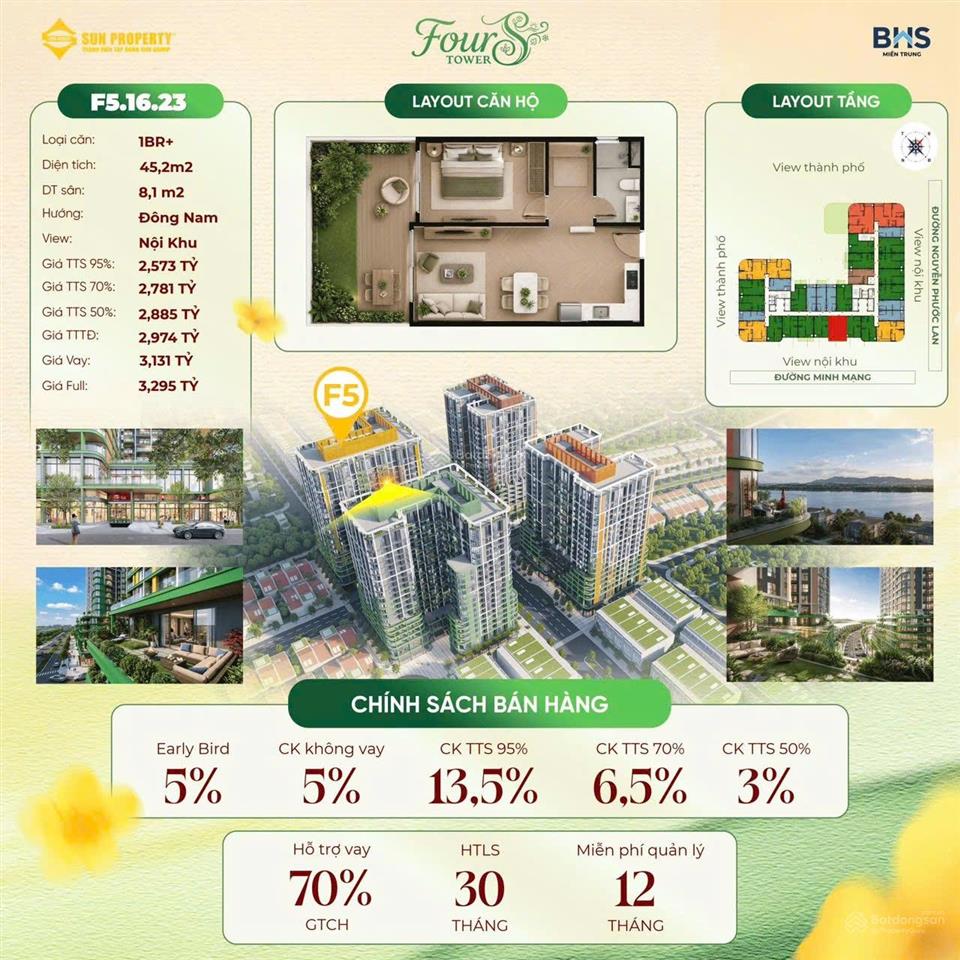 Chỉ với 2 tỷ sở hữu ngay căn hộ vip hoà xuân  view sông, biển đà nẵng