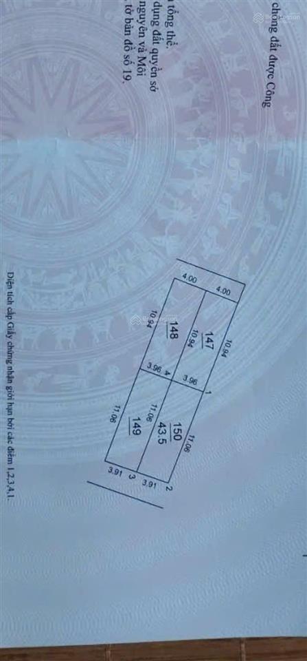 Bán đất trung thôn, đông anh, 43.5m2, sát vin cổ loa, ngõ gần ô tô tránh