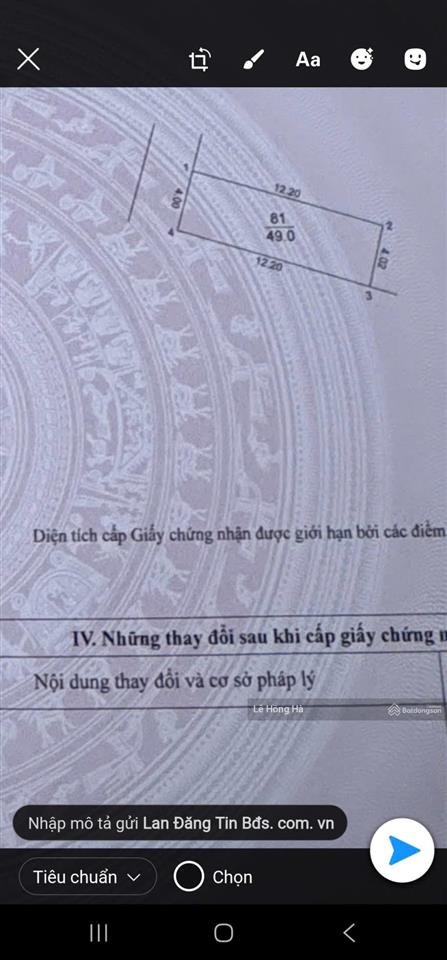 Chính chủ bán đất thôn du nôi, mai lâm, đông anh, cách vin 700m, ô tô vào tận nơi