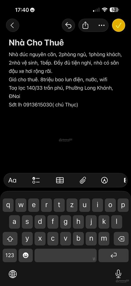 Cho thuê nhà nguyên căn  full nội thất  trung tâm long khánh  bao điện nước