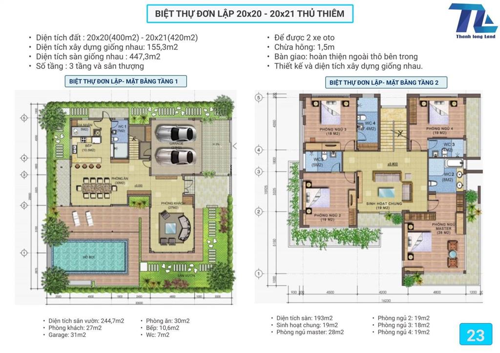 Giá ngộp cần bán gấp 2 căn biệt thự 10x32 kđt đông tăng long, quận 9!