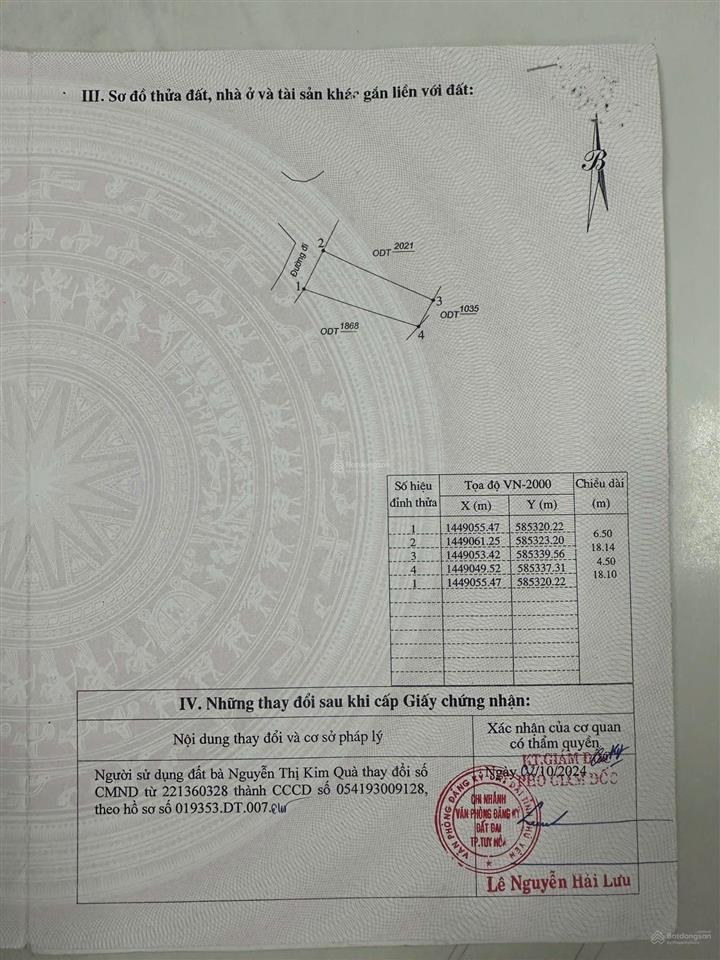 Bán lô đất 100m2 đường nguyễn trung trực, tp. tuy hòa. giá 1,35 tỷ.