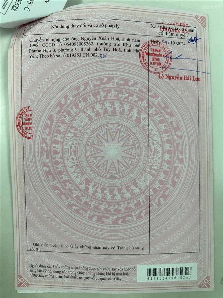 Bán lô đất 100m2 đường nguyễn trung trực, tp. tuy hòa. giá 1,35 tỷ.