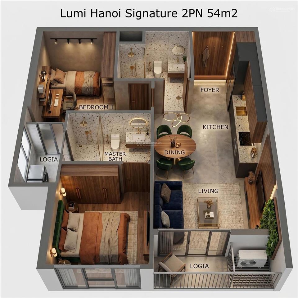 Căn hộ thật  giá đầu tư lumi hn 2pn 4tỷ6 chính chủ gửi bán. thương lượng được