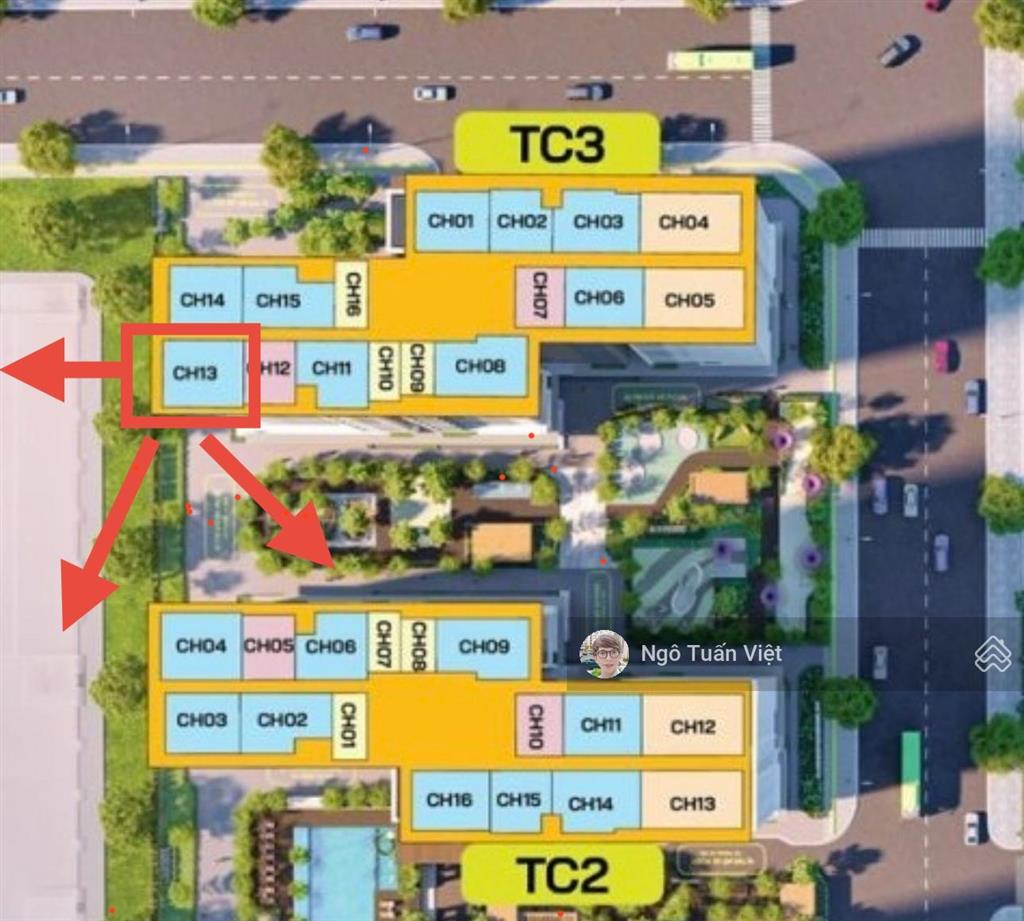 Chỉ 76tr/m2  2pn + hoa hậu canopy căn góc tầng trung, hướng mát. toà tc3 đẹp đẳng cấp
