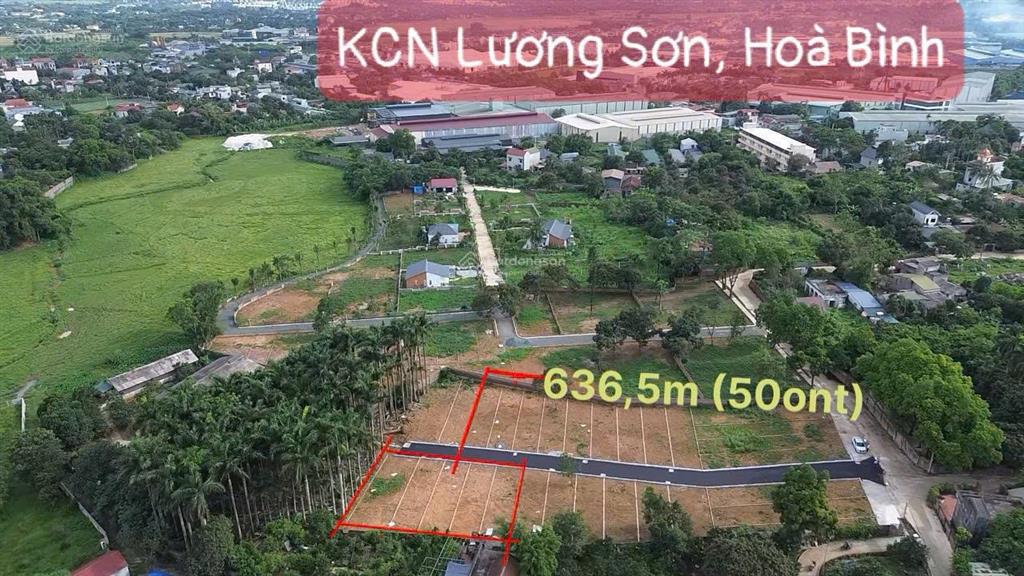 Đất xây phòng trọ sát kcn lương sơn, hòa bình 105m2, giá 1.350 tỷ (5x21m)