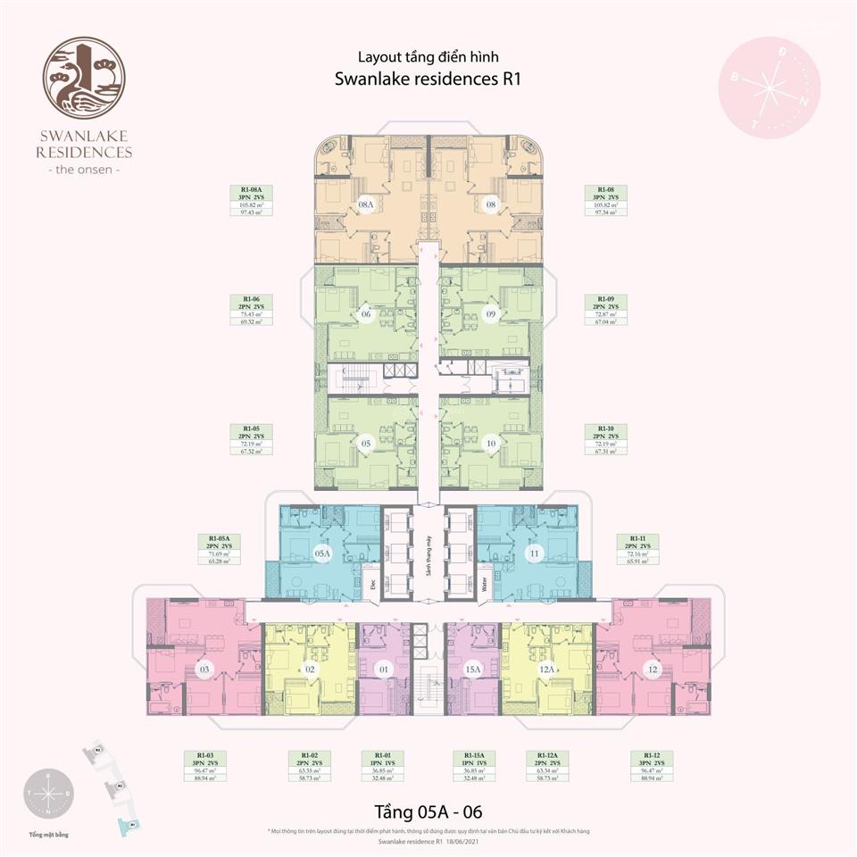 Bán căn hộ onsen 2pn 2wc hoa hậu, giá bán 6, x tỷ bao phí sang tên