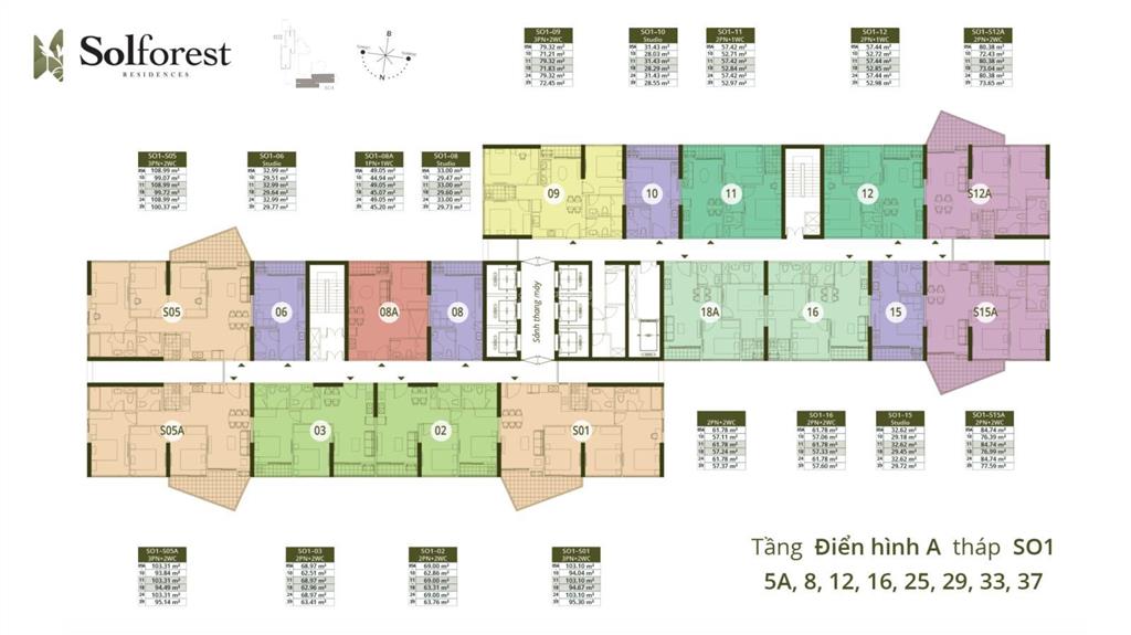 Giá siêu tốt solforest 2n2wc 58m2 view bt dảo giá bán 4,3xx bao phí