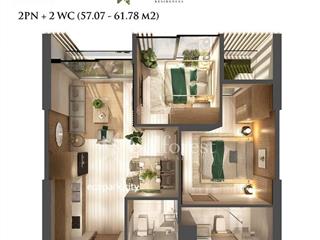 Giá siêu tốt solforest 2n2wc 58m2 view bt dảo giá bán 4,3xx bao phí