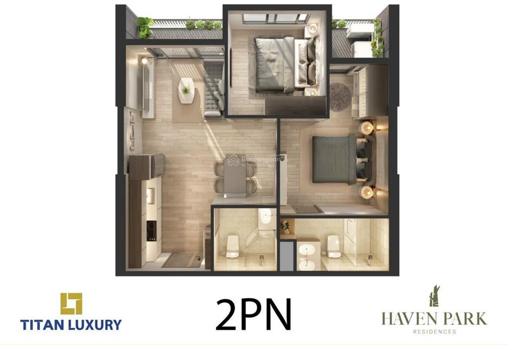 Cần bán 2pn 2wc haven park ban thoáng. loại căn 58m2, giá bán 3,9** tr bao phí
