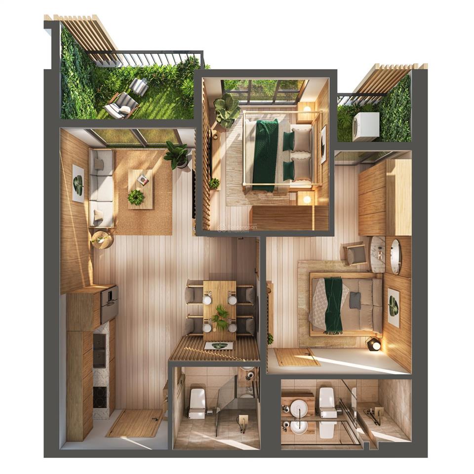 Bán căn skyforest 2n 2wc loại 74m2 , view đảo, giá bán 5,950tr bao phí  0948 014 ***