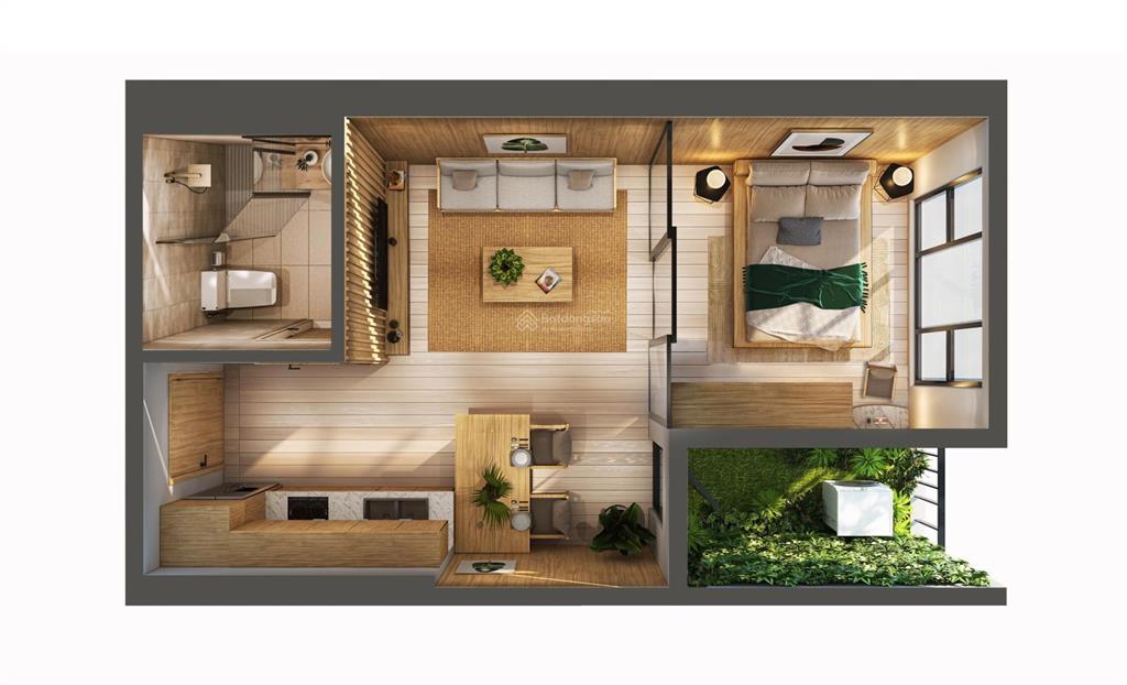 Bán 1 phòng ngủ sky forest diện tích 35m2, ban công view thoáng mát, giá bán 2,4 tỷ bao phí