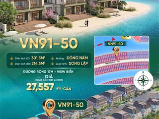 Độc quyền căn song lập đông nam đẹp nhất phân khu vịnh ngọc. mặt hồ lagoon rộng mênh mông