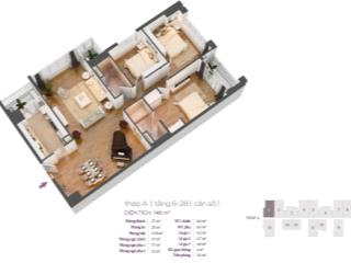 Cho thuê cc hồ gươm plaza, 11,5 triệu vnd, 65m2, 2pn, 2wc, giá tốt hot!