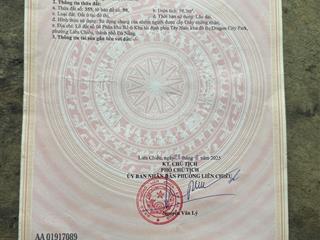 Bán đất nền đường 7,5m dự án the lumia danang, 3,55 tỷ, 98,5m2, giá sổ sẵn cá nhân cc nhanh