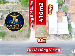 Lô góc 416m2 mặt tiền đại lộ hùng vương, phường hoà hiệp, giá mềm