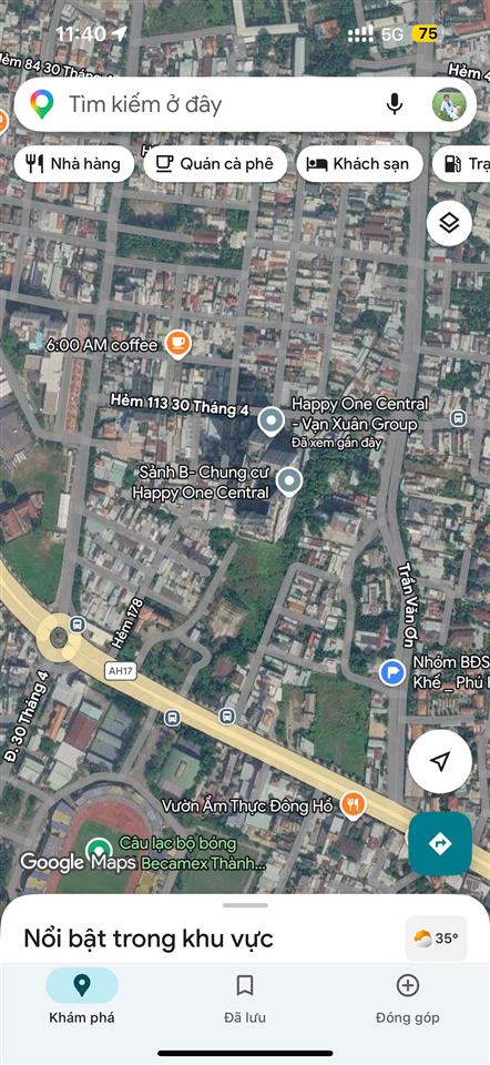 Nhà 1 trệt 1 lầu, 3pn, 206m² sàn. (6.5 x 27m) trung tâm phú hòa  đối diện happy one central