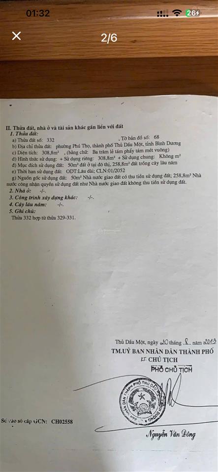Bán đất mặt tiền ql13, phú thọ, gc. diện tích 10x30m có 150m2 thổ cư vị trí kinh doanh buôn bán.