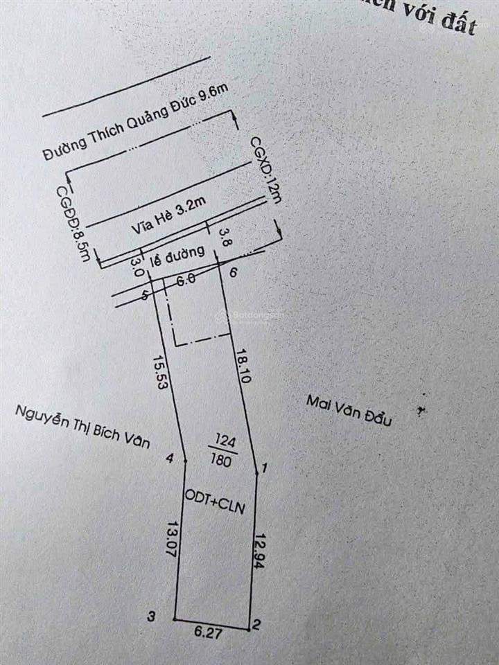 13tỷ5 tl nhẹ hàng ngộp giá tốt nhà đất mặt tiền đ. thích quảng đức gần ngã tư tân lập p. phú hòa