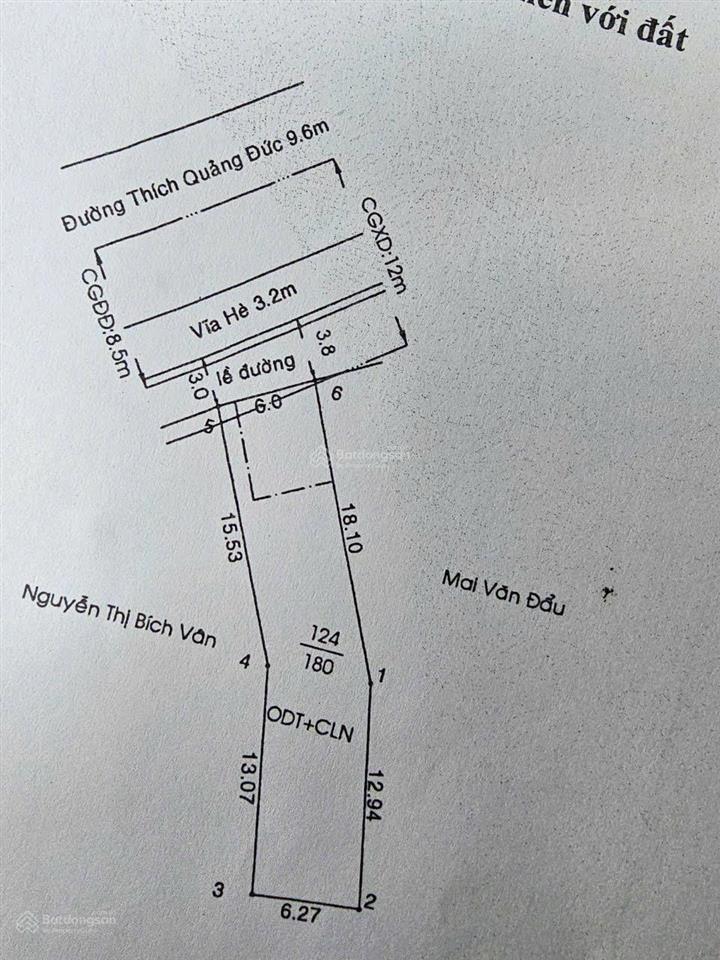 13tỷ5 tl nhẹ hàng ngộp giá tốt nhà đất mặt tiền đ. thích quảng đức gần ngã tư tân lập p. phú hòa