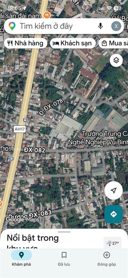 Bán đất tặng cái kho mặt tiền dx82 định hoà gần bv 1.500 giường đang thu nhập sẵn hàng tháng. dt 6